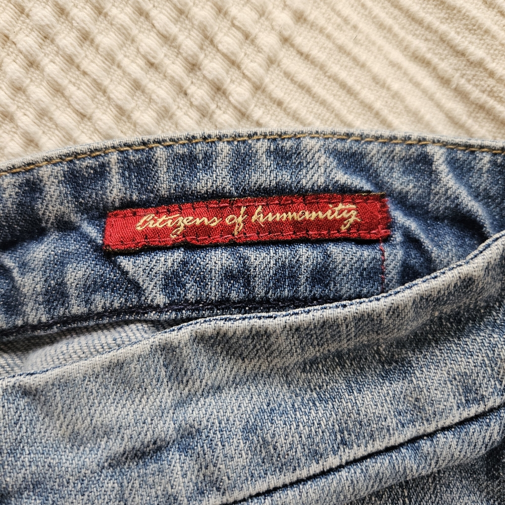 Citizens Of Humanity Blue Jean Denim Long Shorts Classic Cutoff Style 251 - Picture 7 of 16